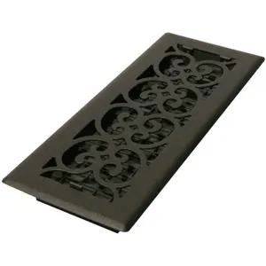 DECOR GRATES ST412 4 x 12 Scroll Steel Painted Textured Black | AE6KEJ 5TFF7