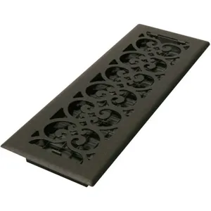 DECOR GRATES ST414 4 x 14 Scroll Steel Painted Textured Black | AE6KEK 5TFF8