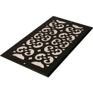 DECOR GRATES ST612R 6 x 12 Scroll Steel Text Black Return Air | AE6KEN 5TFG1