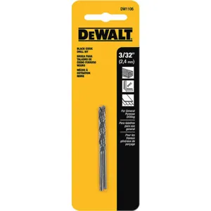 DEWALT DW1106 Drill Bit Hss 3/32 Inch Black Oxide Pk2 | AF8PKE 29EG32