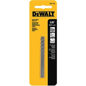 DEWALT DW1108 Drill Bit Hss 1/8 Inch Black Oxide Pk2 | AF8PKG 29EG34