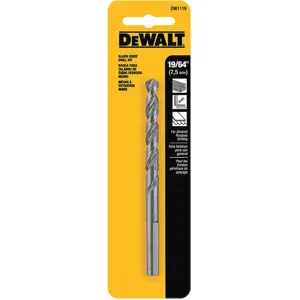 DEWALT DW1119 Drill Bit Hss 19/64 Inch Black Oxide | AF8PKT 29EG45