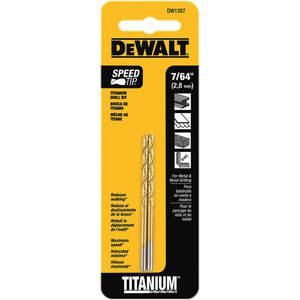 DEWALT DW1307 Drill Bits Split Point Titanium 7/64 Inch | AG3EZH 33HF07