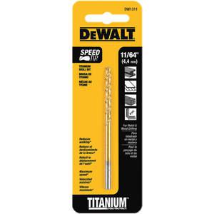 DEWALT DW1311 Drill Bits Split Point Titanium 11/64 In | AG3EZL 33HF10