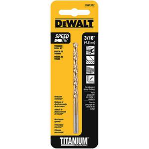 DEWALT DW1312 Drill Bits Split Point Titanium 3/16 Inch | AG3EZM 33HF11