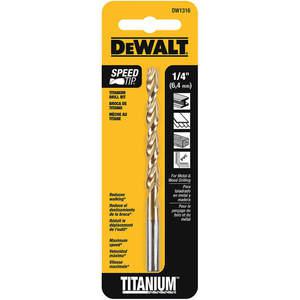 DEWALT DW1316 Drill Bits Split Point Titanium 1/4 Inch | AG3EZP 33HF13