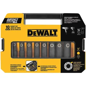 DEWALT DW22812 Impact Socket Set 1/2 Inch Drive 10 Pc | AE7EJC 5XFA3