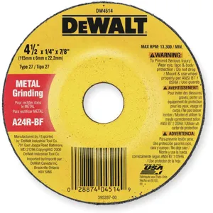 DEWALT DW4514B5 Depressed Center Wheel T27 4.5 x 1/4 x 7/8 Ao Pk5 | AE6JYF 5TE66