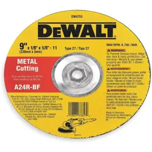 DEWALT DW4550 Depressed Center Wheel T27 9 x 1/4 x 5/8-11 Ao | AE6JZA 5TE88