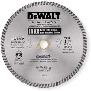 DEWALT DW4702 Diamond Saw Blade Dry Continuous Rim 7 Inch Diameter | AD8MEH 4KZ43