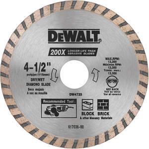DEWALT DW4725 Diamond Saw Blade Turbo Rim 4-1/2 Inch Diameter | AC8LQB 3CB38