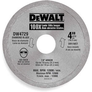 DEWALT DW4729 Diamond Saw Blade Wet/dry Continuous Rim | AE2DAK 4WM68