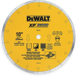 DEWALT DW4764 Diamond Saw Blade Wet Continuous Rim 10 Inch Diameter | AA9WCH 1GED6