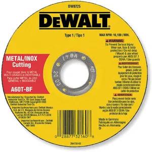 DEWALT DW8062 Abrasive Cut Wheel 4-1/2 Diameter x 0.045 Inch T 7/8 Inch Arbor Hole | AE9BGL 6HD44