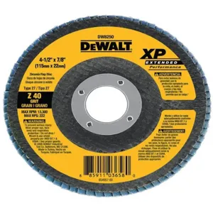 DEWALT DW8252 Flap Disc Diameter 4.5 Inch Ah 7/8 Inch 80 Grit | AA4YHU 13J204