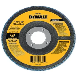 DEWALT DW8356 Flap Disc 4.5 Inch 5/8-11 Ah 40g T27 Za | AA4YJE 13J214