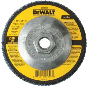 DEWALT DW8358 Flap Disc 4.5 Inch 5/8-11 Ah 80g T27 Za | AA4YJG 13J216