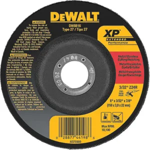 DEWALT DW8816 Depressed Center Wheel T27 6 x 3/32 x 7/8 Za | AE6LGK 5TU92