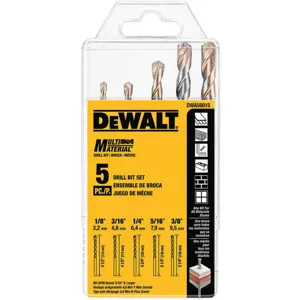 DEWALT DWA56015 Drill Bit Set 5 Pcs | AC6LDQ 34D628