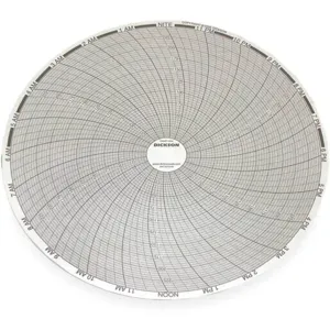 DICKSON C432 Paper Chart, 8 Inch, 0 To 250 Deg. F, 0 To 0.25 Deg. C, 24 Hour Recording, Pack Of 60 | AB2YDN 1PRV3