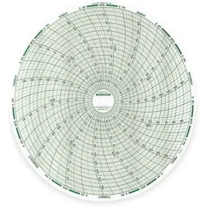 DICKSON C437 Paper Chart, 8 Inch, 0 To 200 Deg. F, 0 to 100% RH, 7 Day Recording, Pack Of 60 | AC8JDP 3ANR7