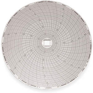 DICKSON C444 Paper Chart, 8 Inch, 0 To 2000 Deg. F, 7 Day Recording, Pack Of 60 | AB2YDC 1PRT4