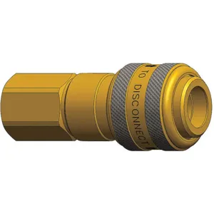 DIXON 3DF2-B Industrial Coupler, 3/8 Inch Size, 1/4 Inch NPTF, Brass | AE3DAB 5CGU2