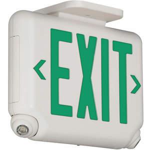 HUBBELL LIGHTING - DUAL-LITE EVCUGW Exit Sign With Emergency Lights 1.65w Green | AD6NZZ 46T226