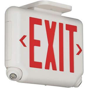 HUBBELL LIGHTING - DUAL-LITE EVCURW Exit Sign With Emergency Lights 1.65w Red | AD6NZY 46T225