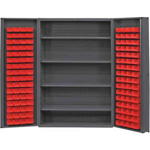 DURHAM MANUFACTURING DC48-128-4S-1795 Industrial Cabinet, 14 Gauge, 128 Bin, Red | AH6RTW 36FC12