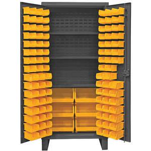 DURHAM MANUFACTURING HDC36-102-3S95 Industrial Cabinet, 12 Gauge, 102 Bin, Yellow | AH6RVD 36FC43