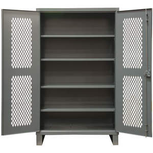 DURHAM MANUFACTURING HDCV246078-4S95 Ventilated Cabinet, 4 Adjustable Shelf, 12 Gauge, Size 60 x 78 Inch | AC6JPN 34A936