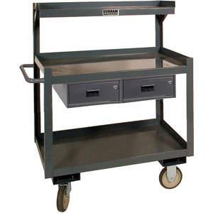 DURHAM MANUFACTURING PSD-2436-3-2D-95 Portable Shop Desk, 3 Shelf, 2 Drawer, Size 24-1/4 x 42-1/4 x 55-5/8 Inch | AE4MWB 5LVH2