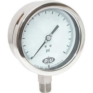 DURO 4207-0433-CERT Pressure Gauge 0 To 60 Psi 4-1/2 Inch 1/2 Inch | AE6FTQ 5RPK4