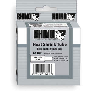 DYMO 18053 Heat Shrink Tube Label Black/white | AE3BDN 5AU16