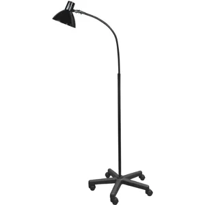 DAZOR 1169A-BK Mobile Floor Light, Wide Beam Flex Arm, Black, 38 Inch | AG7HCH