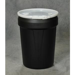 EAGLE 1601BLKBG Open Head Poly Drum, 30 Gallon, Black, Plastic Lever Lock With Bung Lid | AG8DWR