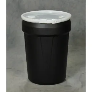 EAGLE 1601BLKBG Open Head Poly Drum, 30 Gallon, Black, Plastic Lever Lock With Bung Lid | AG8DWR