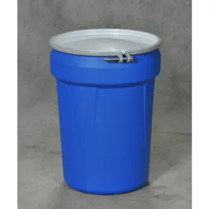 EAGLE 1601MBBR Open Head Poly Drum, 30 Gallon, Blue, Plastic Lever Lock With Gauge Bolt Ring | AG8DWT