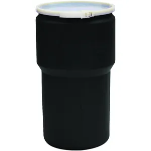 EAGLE 1610MBLK Open Head Poly Drum, 14 Gallon, Black with Metal Lever-Lock Ring | AG8DWY