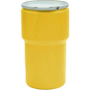 EAGLE 1610M Open Head Poly Drum, 14 Gallon, Yellow with Metal Lever-Lock Ring | AG8DWW