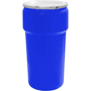 EAGLE 1623MB Open Head Poly Drum, 20 Gallon, Blue with Metal Lever-Lock Ring | AG8DWZ