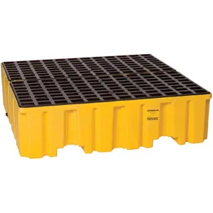 EAGLE 1640 4 Drum Spill Pallet, 8000 lb Capacity, With Fork Pockets | AC6NJF 35U069