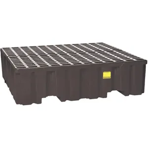 EAGLE 1640B Drum Spill Containment Pallet, 8000 lb Load Cap, Black | AC6NJG 35U070