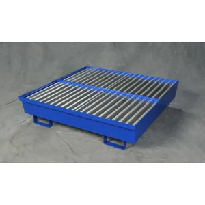 EAGLE 1640ST Four Drum Steel Containment Pallet, 92 Gallon, Blue | AG8DJL