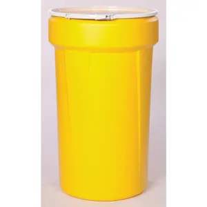 EAGLE 1655 Open Head Poly Drum, 55 Gallon, Yellow with Plastic Lever-Lock Ring | AG8EDN 21RY19