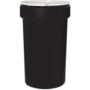 EAGLE 1655BLK Open Head Poly Drum, 55 Gallon, Black with Plastic Lever-Lock Ring | AG8DXC