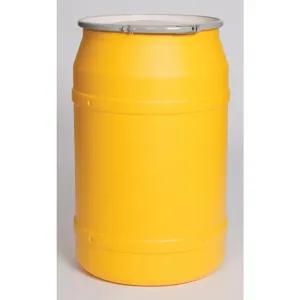 EAGLE 1656M Open Head Poly Drum, 55 Gallon, Yellow with Metal Lever-Lock Ring - Straight Sided | AG8EDQ 21RY22