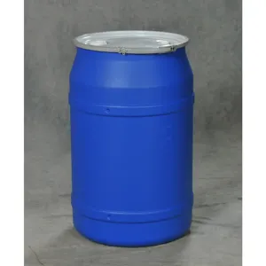 EAGLE 1656MBBG Open Head Poly Drum, 55 Gal, Blue, Metal Lever-Lock Ring Str Sided w/ Bung Lid | AG8DXP