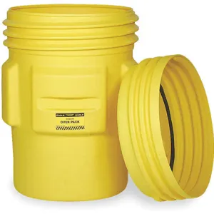 EAGLE 1690 Overpacks with Screw-On Lid, Yellow, 95 Gallon, 78.8cm x 78.8cm Size | AE6CRF EDR16900YL / 5PW10